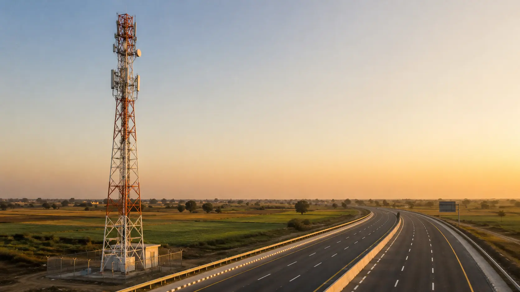 Telecom tower providing 4G coverage along the M-4 motorway